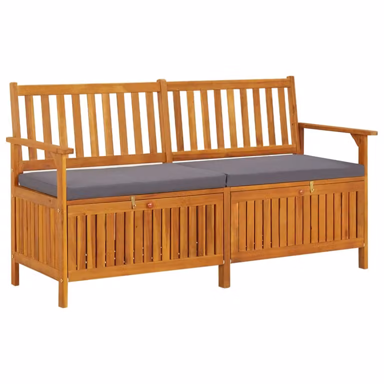 Panca con cuscini 148 cm in legno massiccio di acacia