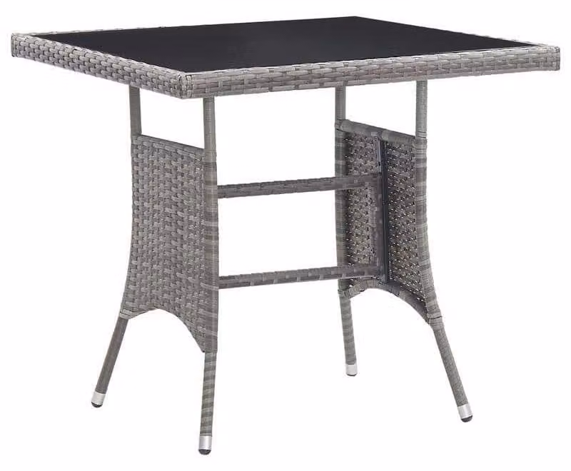 Set da esterno per tavolo - tavolo da pranzo - acciaio inossidabile - resistente agli agenti atmosferici - base a colonna - grigio - set di travi