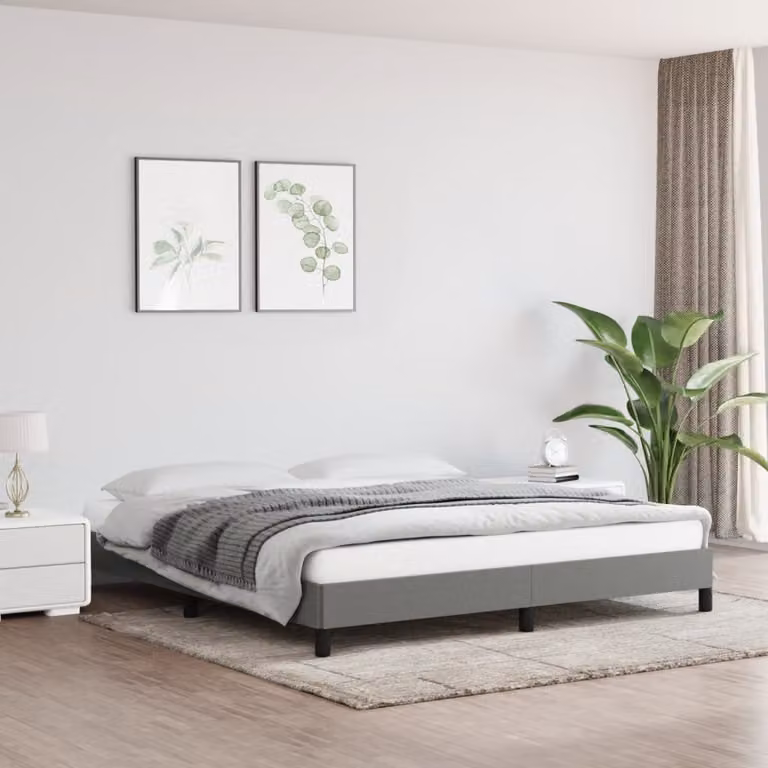 The Living Store Struttura letto grigio scuro 180×200 cm in tessuto