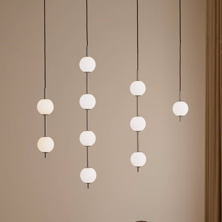 UMAGE Lampada a sospensione Audrey, dimmerabile, Alluminio / Grigio / Zincato, Soggiorno / Sala da pranzo, Metallo, Design, Lampada a sospensione