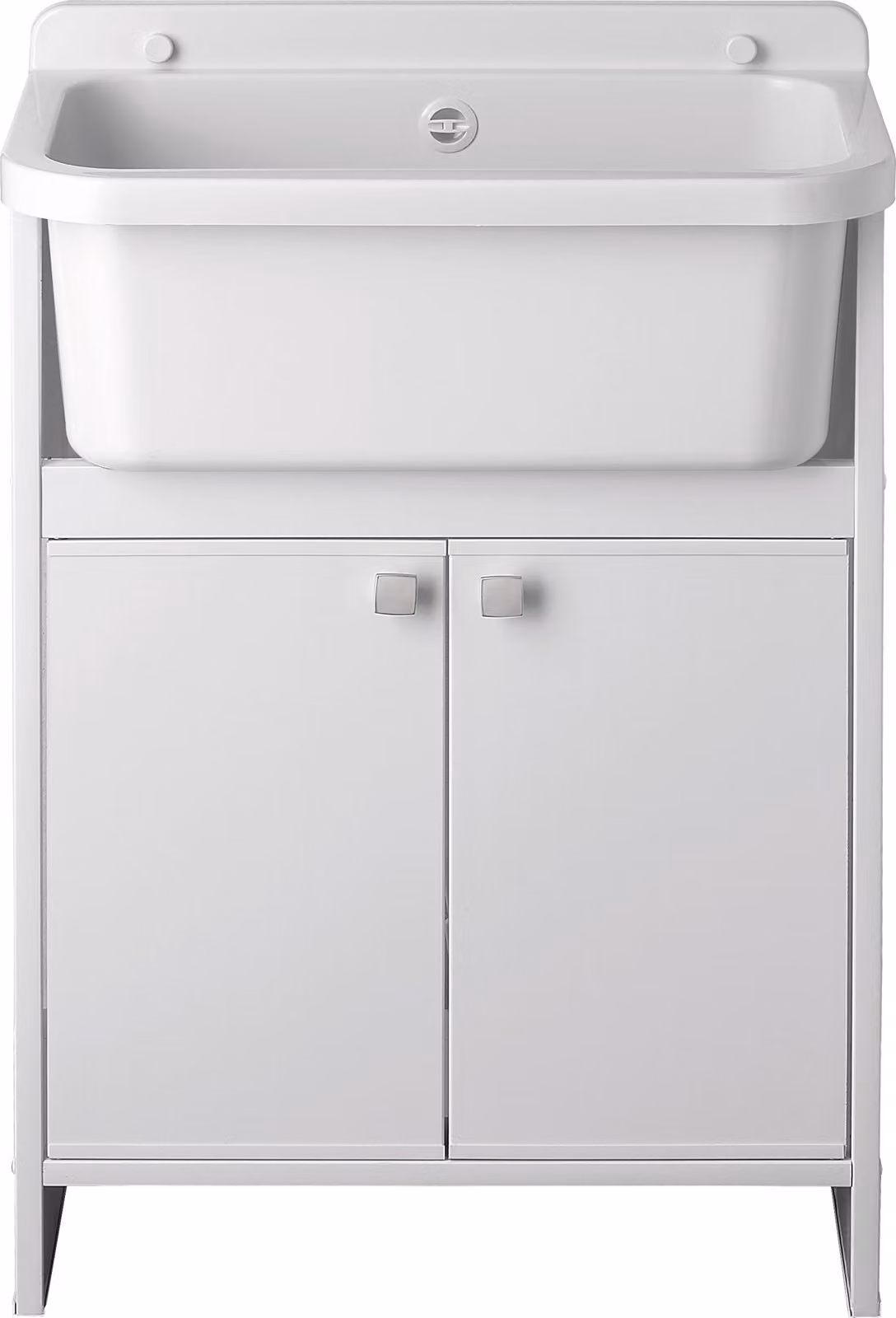 Lavabo SIGO con mobile sottolavabo senza rubinetteria - Mobile sottolavabo con lavello - Bianco