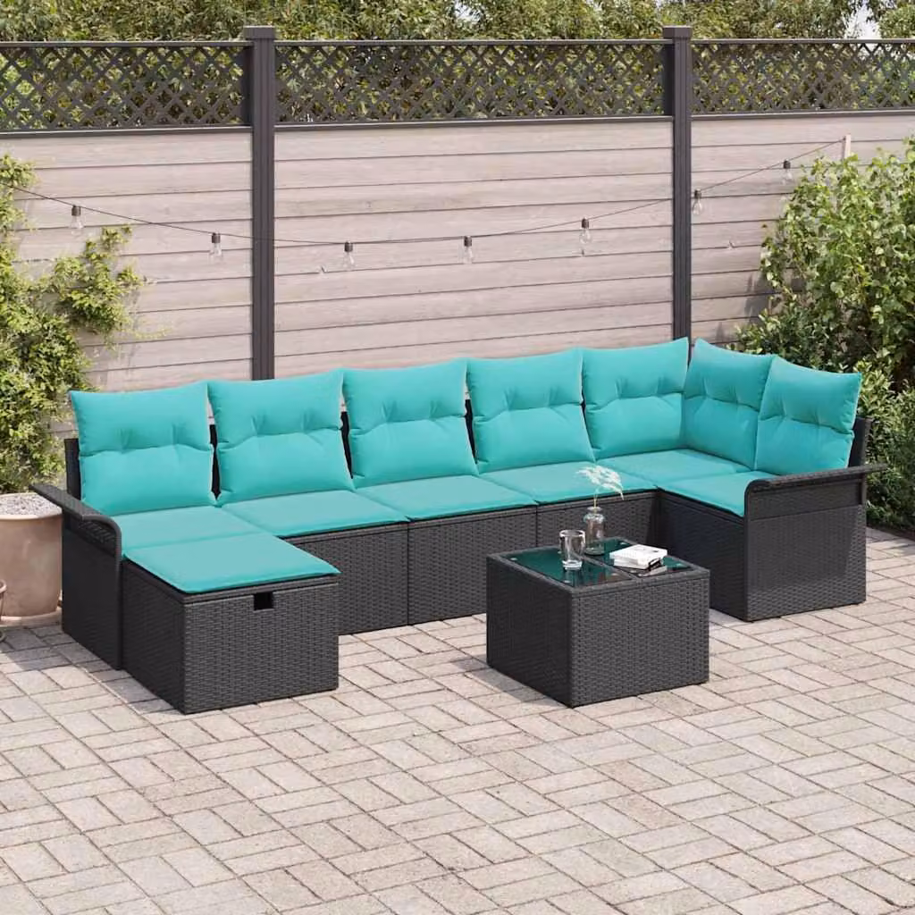 Maison Exclusive - Set da giardino composto da 8 pezzi, divano in rattan sintetico