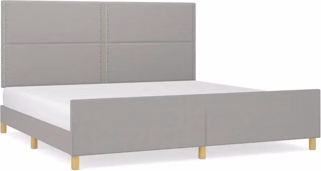 Letto matrimoniale | Letto per adulti | Giroletto senza Materasso Grigio Chiaro 200x200 cm Tessuto