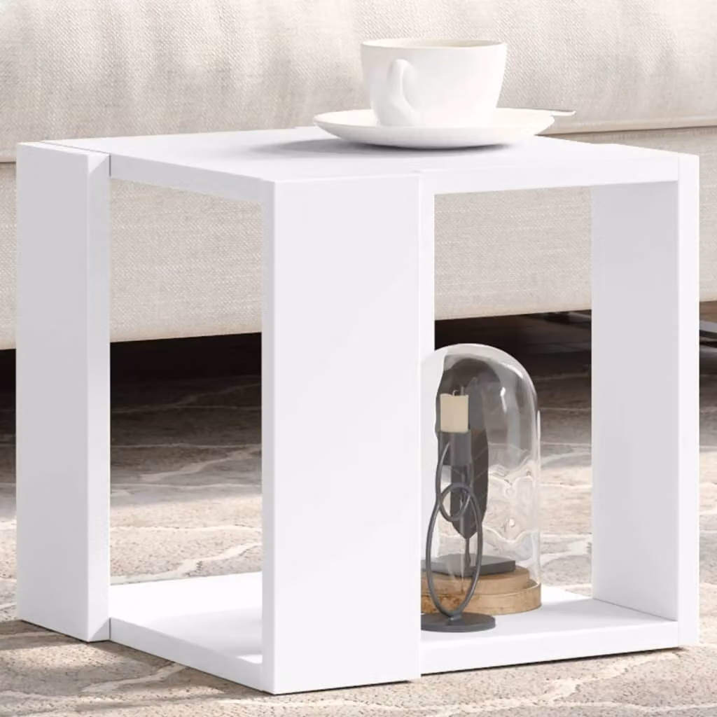 Maison Exclusive - Tavolino bianco 32x32x30 cm Materiale ligneo