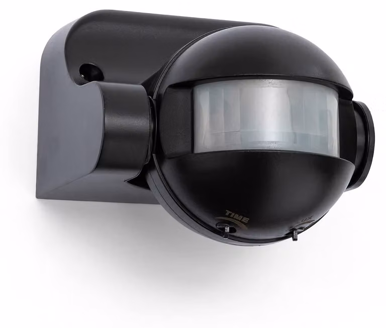 Rivelatore di movimento Velamp a infrarossi IP44, 2 direzioni. Nero