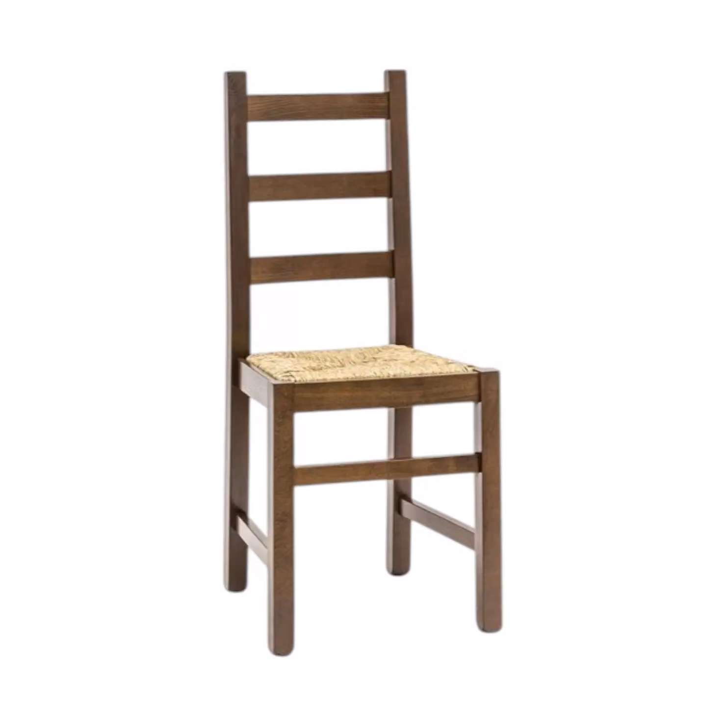 Set di 2 sedie in stile arte povera Mobili 2G in legno di faggio color noce con seduta in paglia L 50 cm, P 47 cm, H 90 cm – 2