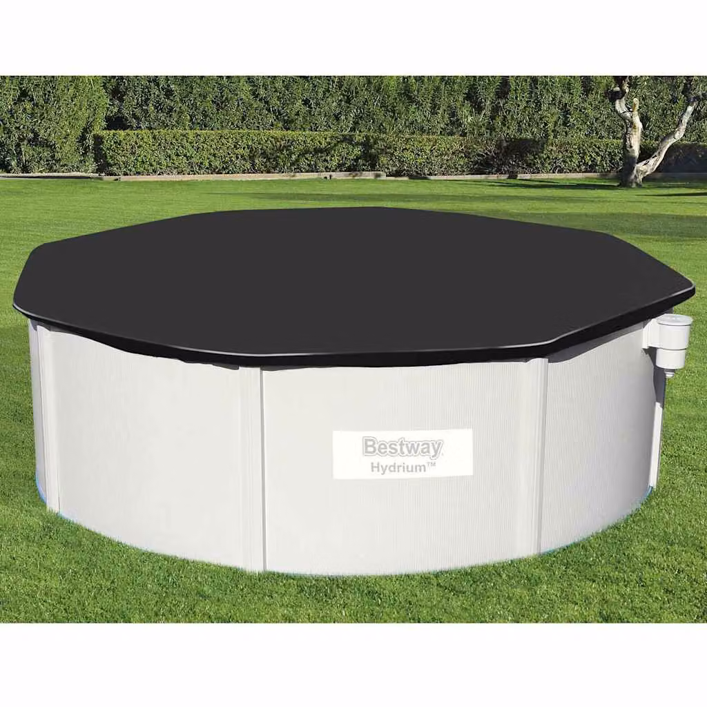 Telo di copertura per piscina Bestway Flowclear nero in PVC per piscine rotonde, diametro 396 cm