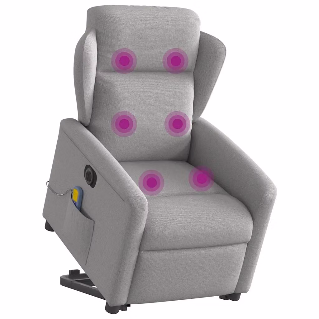 Poltrona Alzapersona con Assistenza Elettrica vidaXL Grigio con Braccioli e Rivestimento in Tessuto – 2