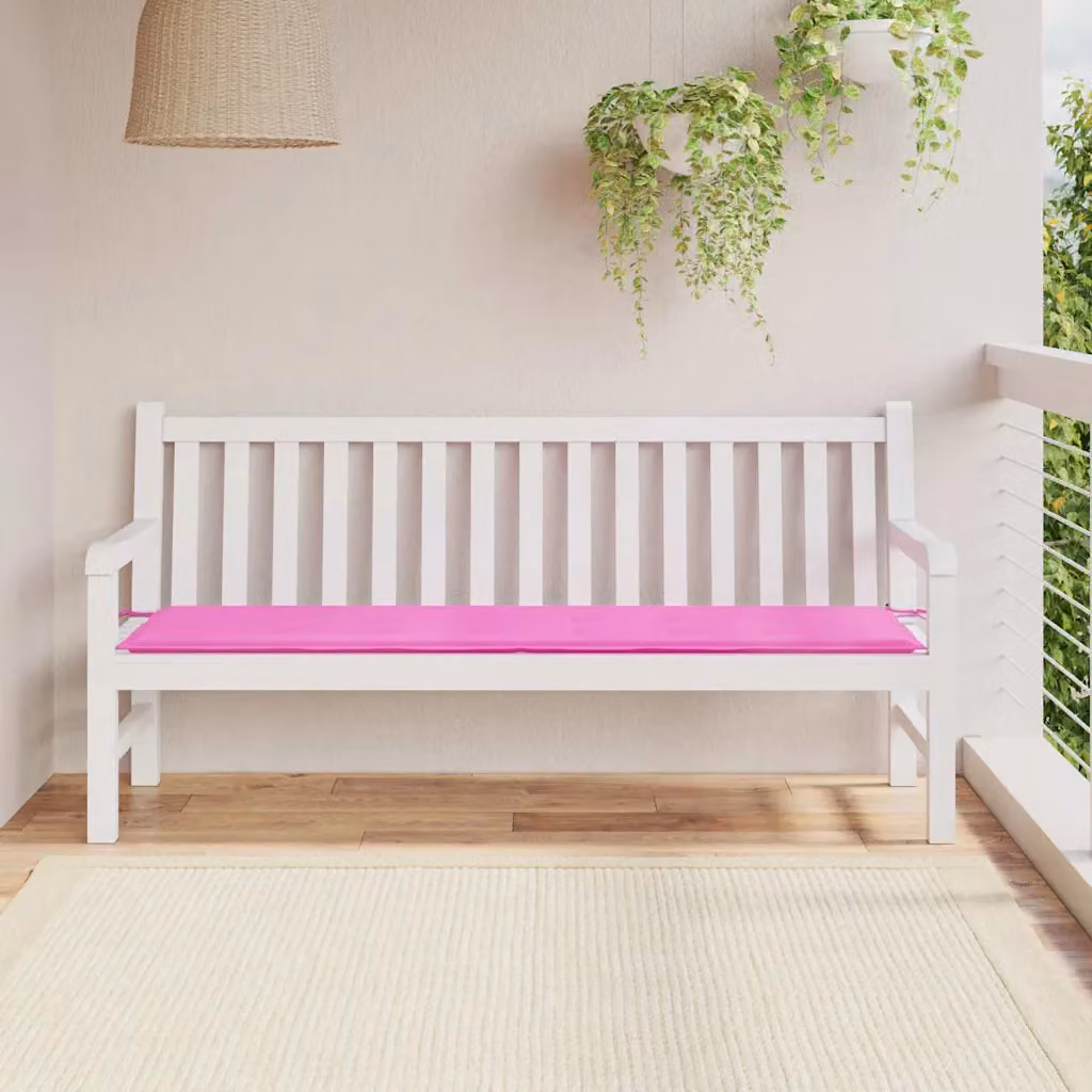 Cuscino per Panchina vidaXL in Tessuto Oxford Rosa con Imbottitura in Schiuma, L 180 x P 50 x H 3 cm