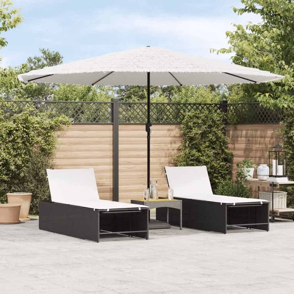 Maison Exclusive - Ombrellone con palo in acciaio, colore bianco, dimensioni 388x388x248 cm