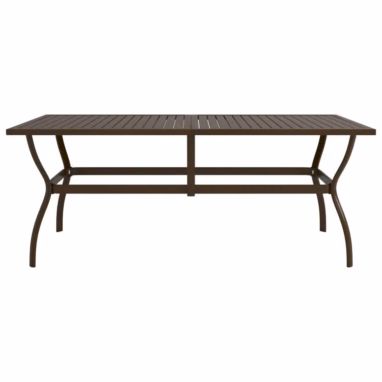 Tavolo da Giardino Marrone 190x80x72 cm in Acciaio