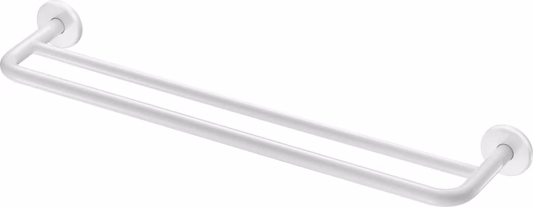 Portasciugamani Delabie 2 barre D20 L600mm, acciaio inox verniciato a polvere bianco
