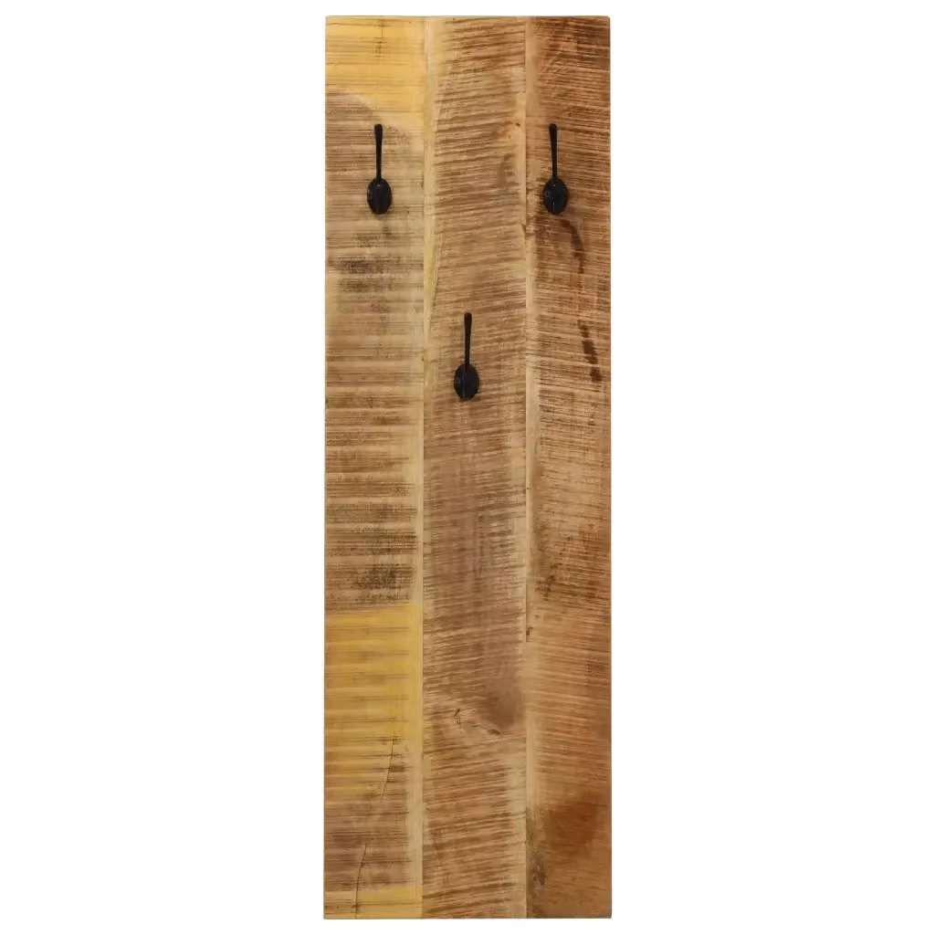 Set di 2 Appendiabiti a Parete vidaXL in Legno di Mango e Metallo con Ganci Distribuiti, Stile Retro, Colore Marrone e Oro, L 110 x H 36 x P 3 cm – 2