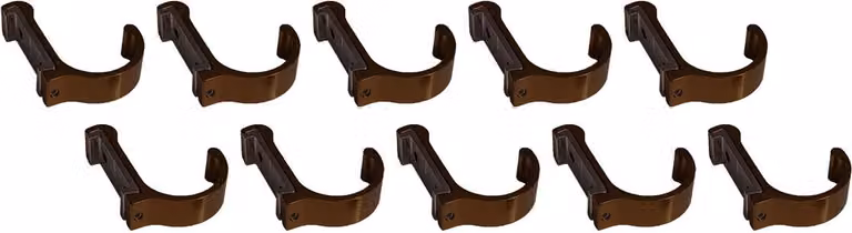Set di 10 ganci appendiabiti / appendiabiti in alluminio (curvi, bronzo)