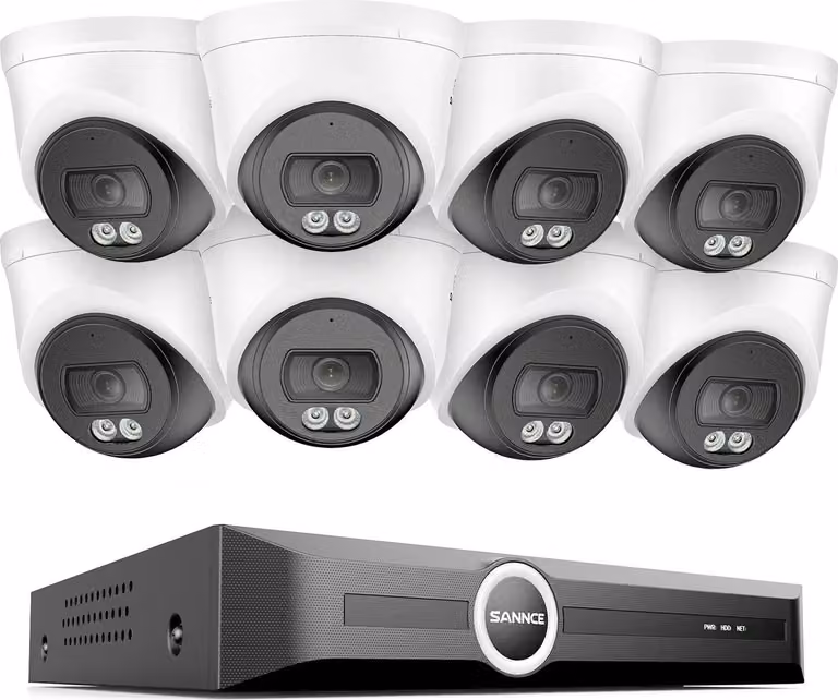 Sistema di telecamere di sicurezza, sorveglianza 3MP, funzionalità di visione notturna, con 8 telecamere, nessuna