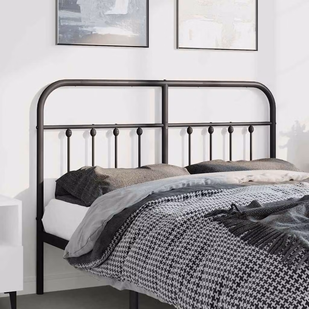 Testiera di ricambio vidaXL in metallo nero laccato per letto 150x200 cm
