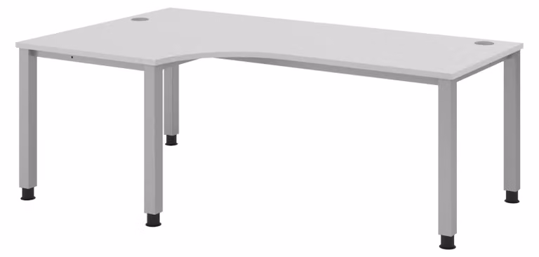 Scrivania bümö Serie Q - Struttura: argento, finitura: grigio, dimensioni: scrivania angolare 200 x 120 cm