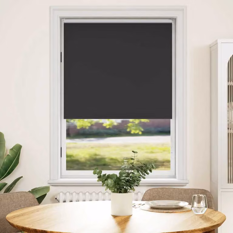 vidaXL Tenda a rullo oscurante termoisolante in poliestere, colore nero, L: 120 cm, H: 175 cm