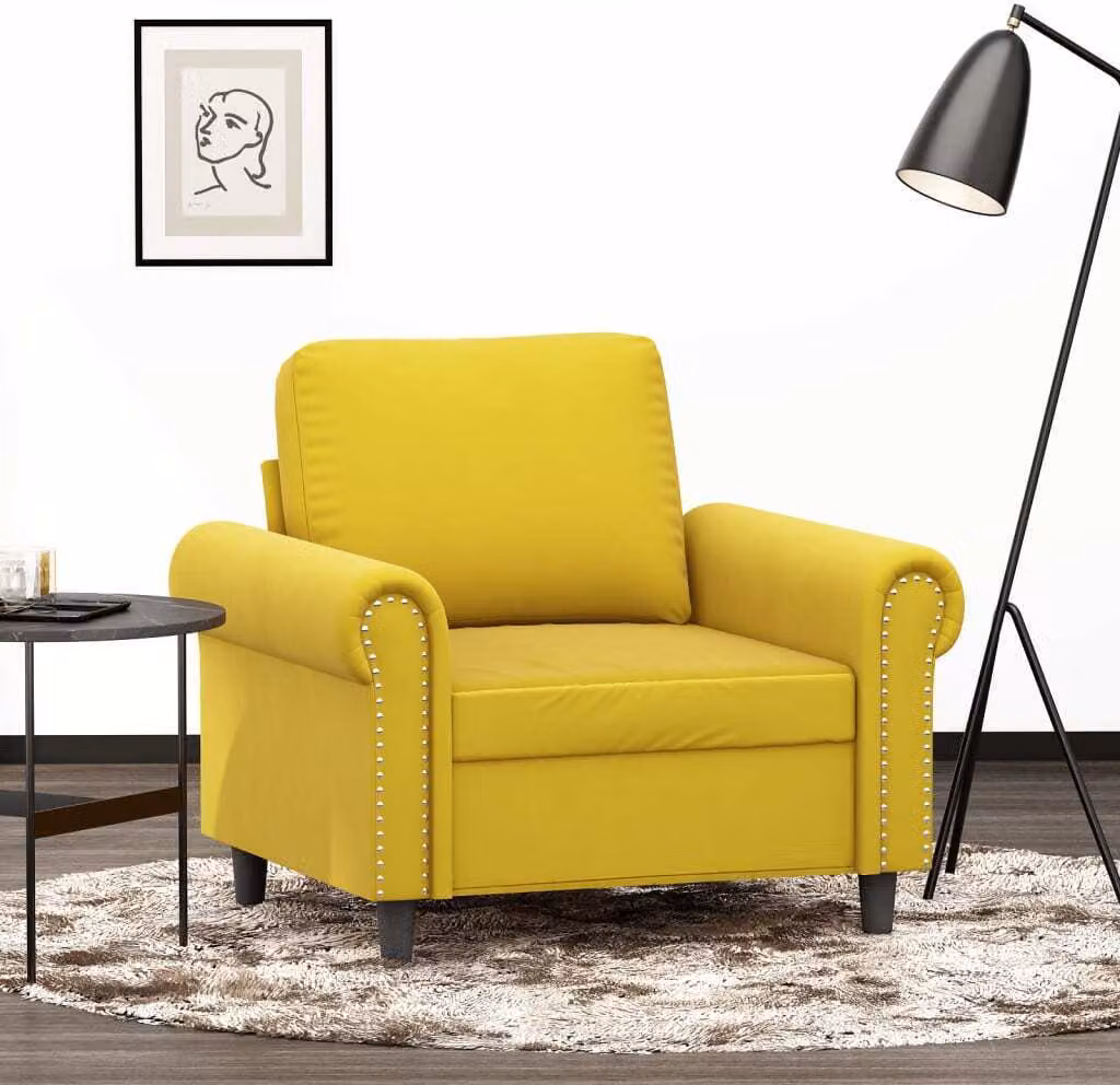 Maison Exclusive - Poltrona gialla 60 cm in velluto