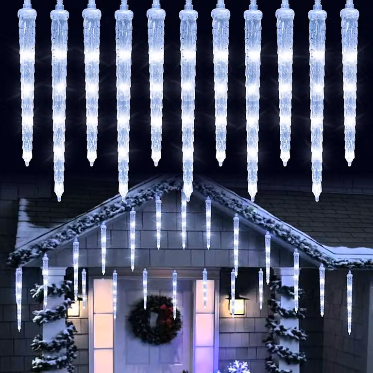 Catena luminosa a forma di ghiaccioli, 90 LED, 20 elementi, 8 modalità, timer, impermeabile