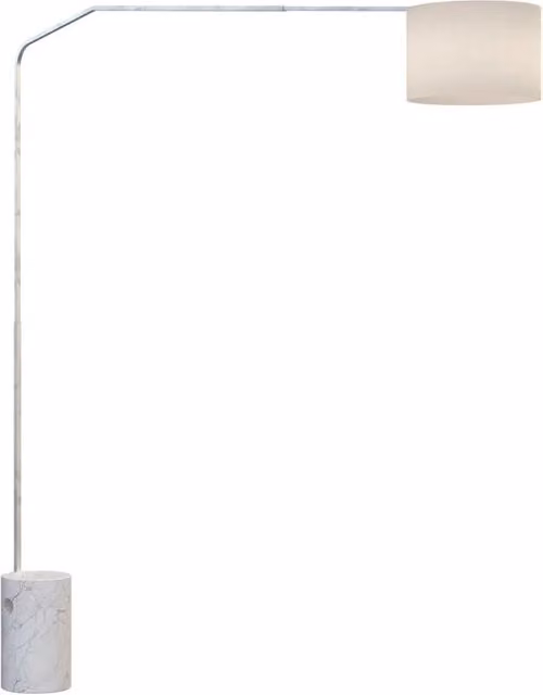 Piantana Contemporanea Slope Marmo Cilindro Bianco Tessuto Bianco 1 Luce E27