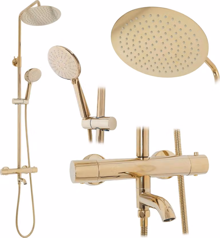 Set Doccia da Incasso Con Termostatato Rea Lungo Gold