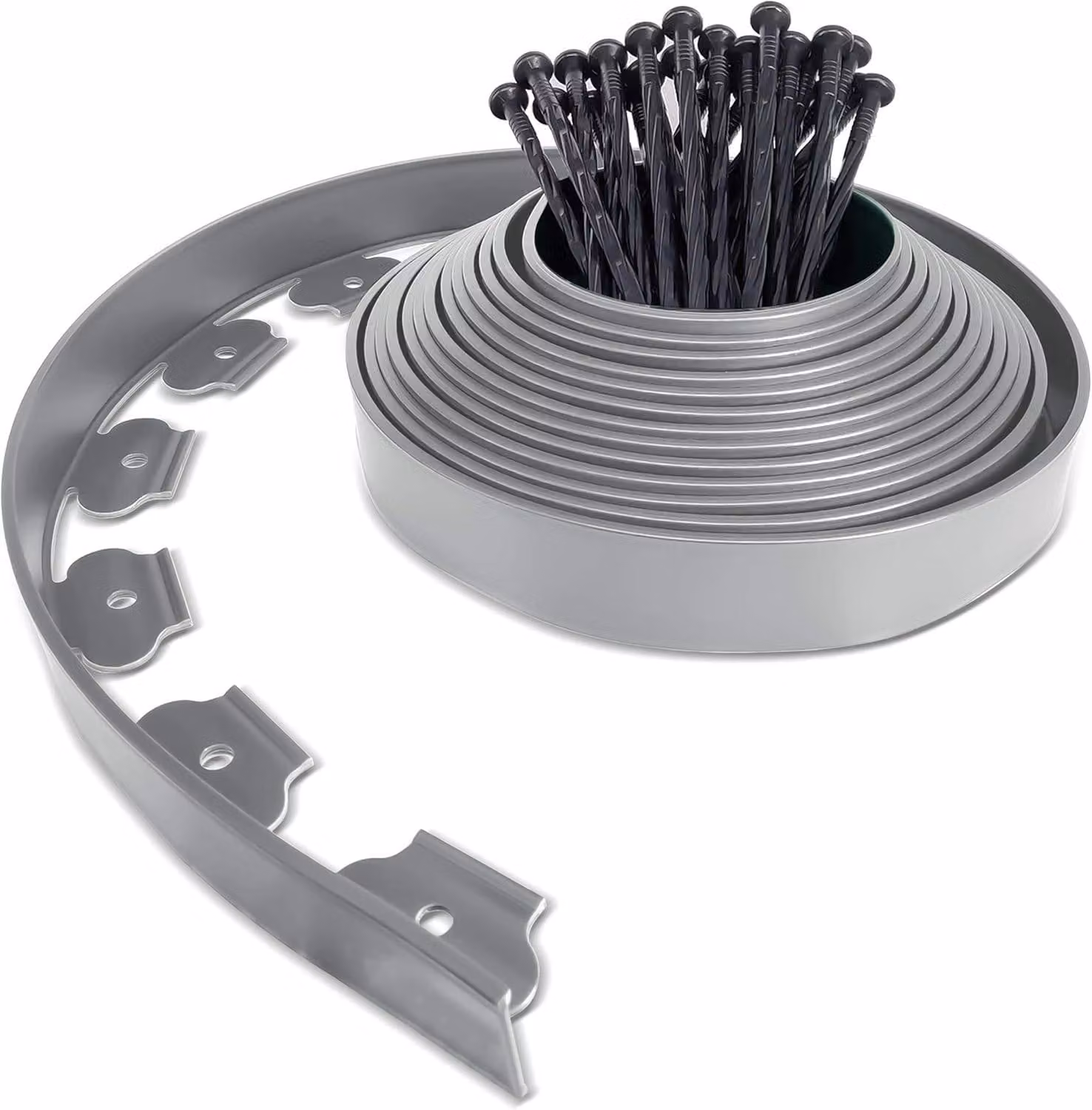 Bordatura per giardino, 10 metri - Bordatura in plastica flessibile - 30 picchetti di ancoraggio - Bordatura alta 5 cm - Bordatura decorativa per giardino - Facile da installare