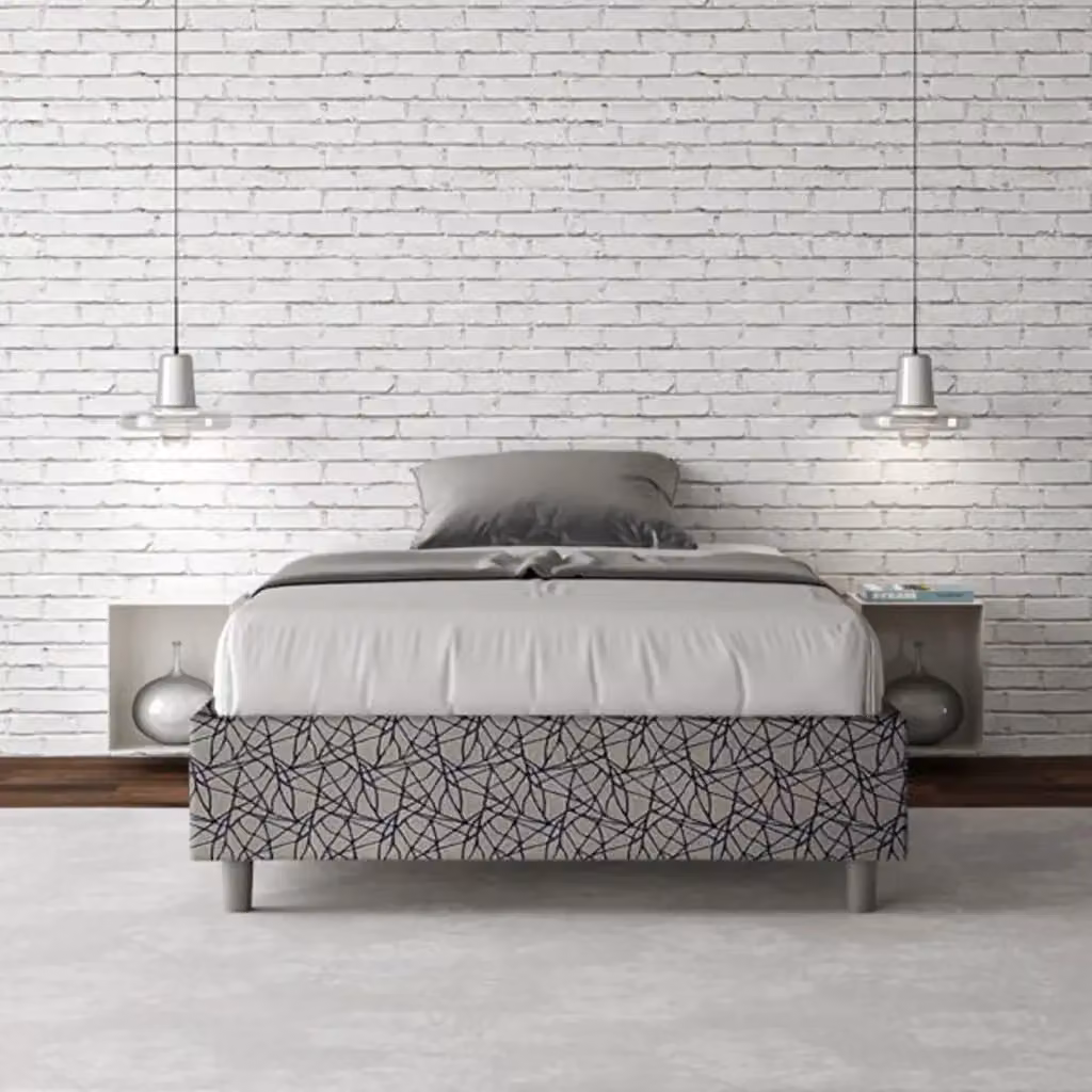 Letto contenitore una piazza e mezza Ityhome Era 9 imbottito in tessuto blu L: 120 cm, P: 210 cm, H: 39 cm – 2