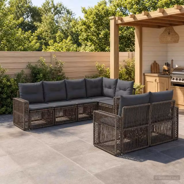 Set Divano da Giardino 7 pz 7-Numero di posti 3435182