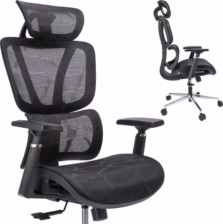 JUMI sedia da ufficio ergonomica NEOVA sedia da ufficio regolabile per scrivania nero braccioli