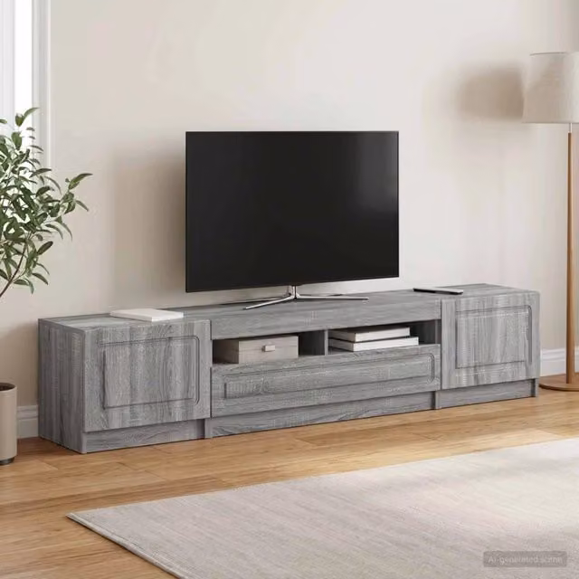 Mobile TV LED UTRECHT 3 pz Sonoma grigio Legno ingegnerizzato 3417009