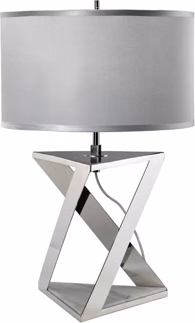 Lampada Da Scrivania Aegeus Acciaio Nichel Lucido E Marmo Bianco 1 Luce E27
