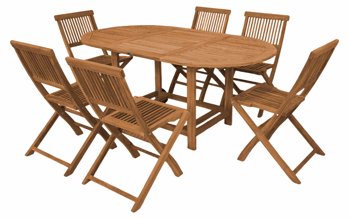 AXI Jadi Set da Giardino - Tavolo Ovale - 6 Sedie - Pieghevoli in Legno di Teak | Arredamento da Esterno per 6 persone