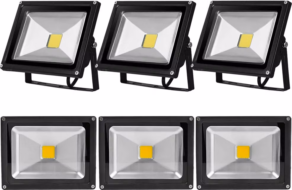 Greenmigo 6X Lampada LED da 20 W di alta qualità, proiettore IP65, luce bianca fredda, corpo in alluminio nero, proiettore impermeabile
