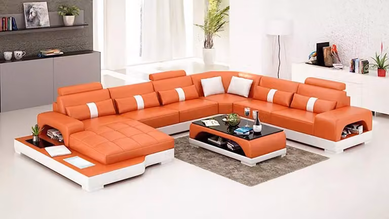 Eckgarnitur Sofa Polster Eckgruppe Wohnlandschaft Ledersofa Couchen sofas U-Form