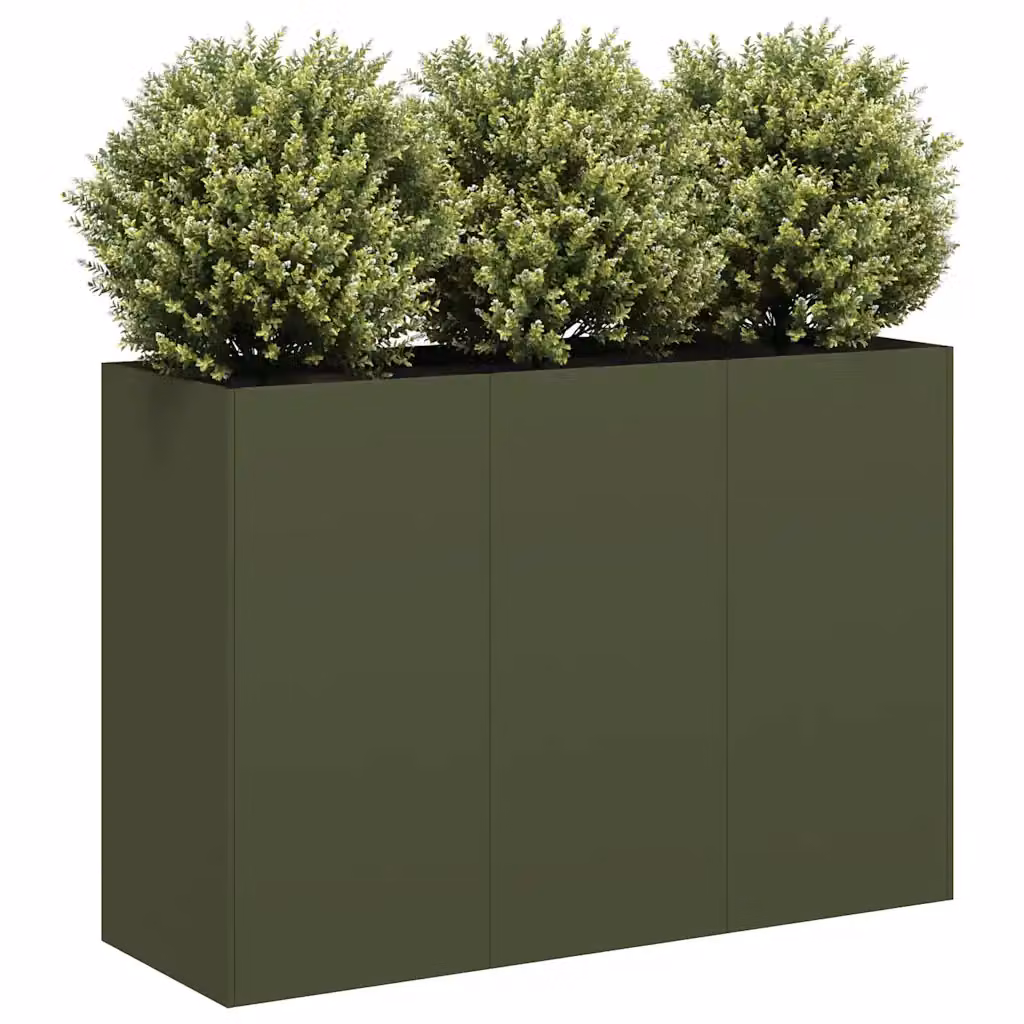 vidaXL Fioriera Verde in Acciaio per Orto e Giardino L/P/H: 120 x 40 x 80 cm