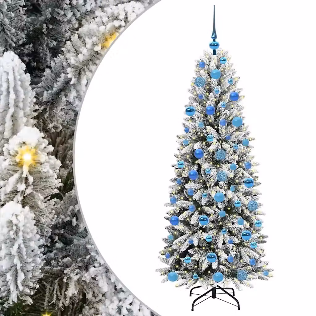 Albero di Natale artificiale moderno vidaXL bianco con luci LED warm white, Altezza: 180 cm – 2