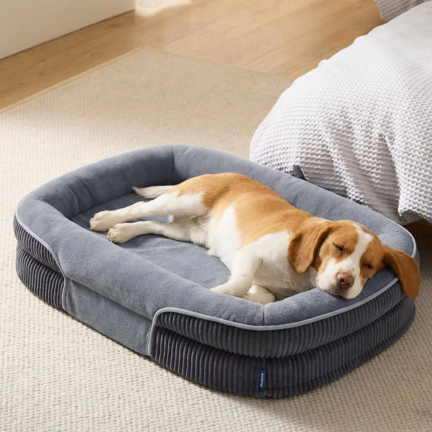 Cuccia ortopedica per cani, 89x64x18 cm, grigia