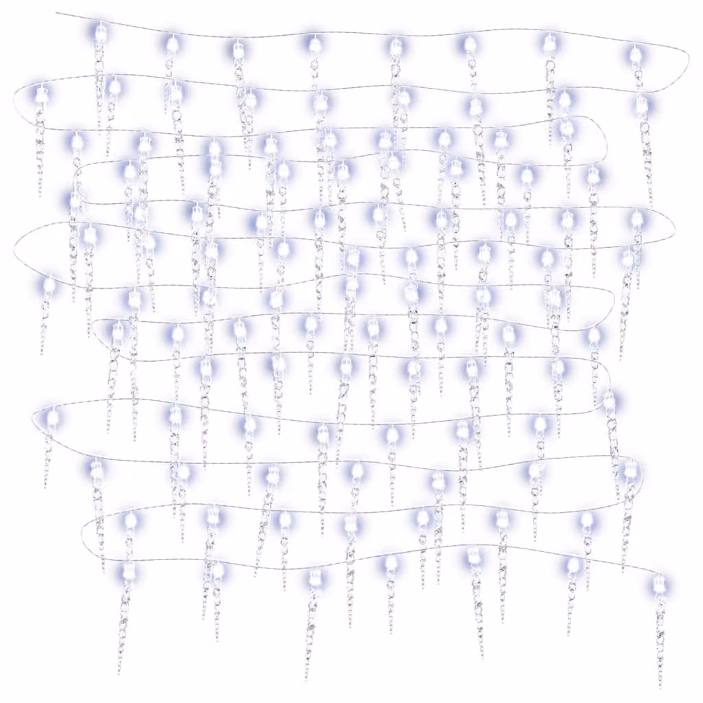 Luci di Natale a forma di ghiacciolo 200 LED Bianco freddo 20 m Acrilico PVC