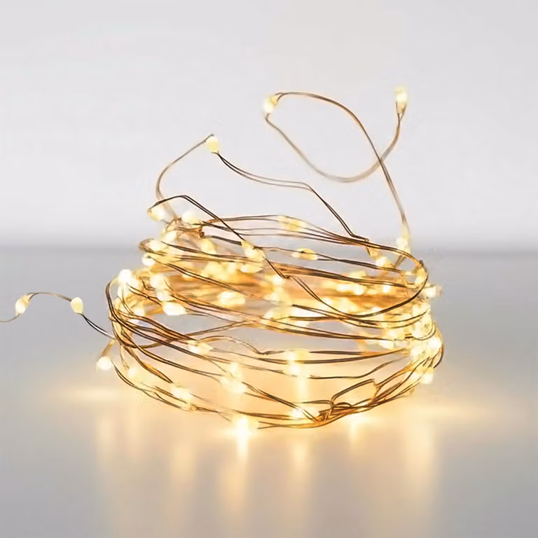 1.10 Luci a filo d'argento 320 LED - Catena luminosa a filo - bianco caldo