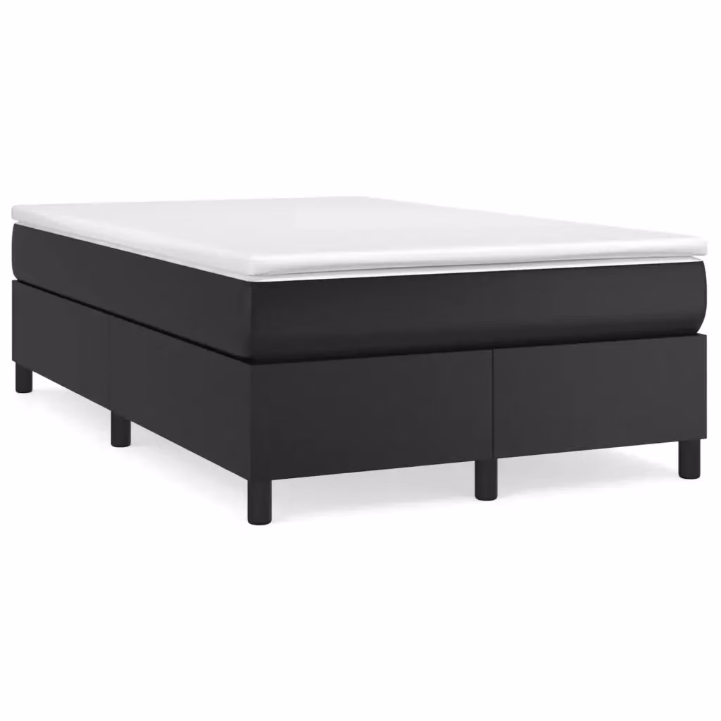 Letto a molle con materasso vidaXL in similpelle nero e bianco L/P/H: 200 x 120 x 35 cm – 2