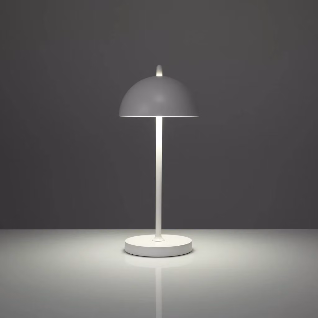 Lampada da tavolo ricaricabile LED bianca con tecnologia touch e dimmerabile in metallo per esterno e interno – 2