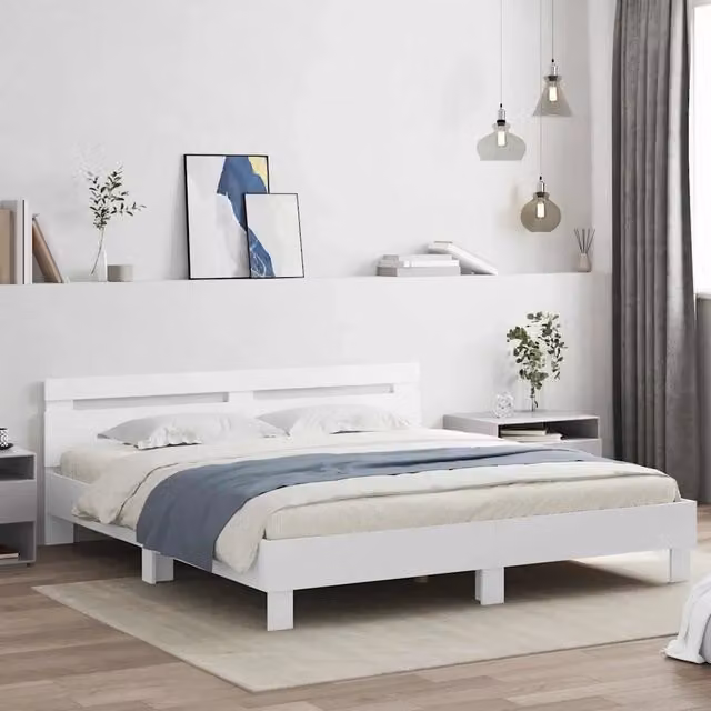 Struttura del letto Bianco 193 x 203 cm Legno ingegnerizzato 3402853