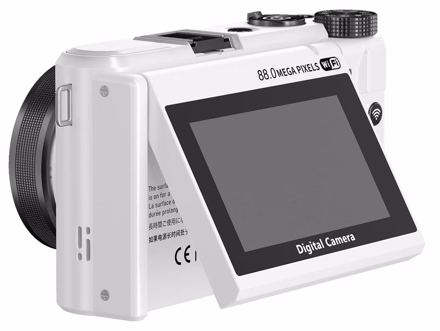 Fotocamera digitale 8K, 88 MP, zoom ottico 18x, autofocus, Wi-Fi, ideale per i viaggi, con schermo ribaltabile da 3 pollici, filtri multipli, luce di riempimento per lo streaming live, colore bianco