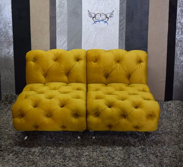 Chesterfield Sofa Couch Polster Leder Couchen Polster Garnitur 2 Sitzers
