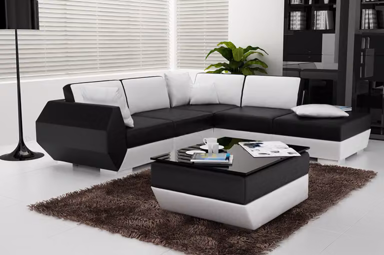 Ledersofa Couch Sofagarnitur Ecksofa Eck Garnitur Design Modern Sofa mit USB