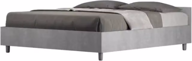 Letto matrimoniale Nuamo senza rete in tessuto grigio L: 160 cm, P: 200 cm, H: 167 cm