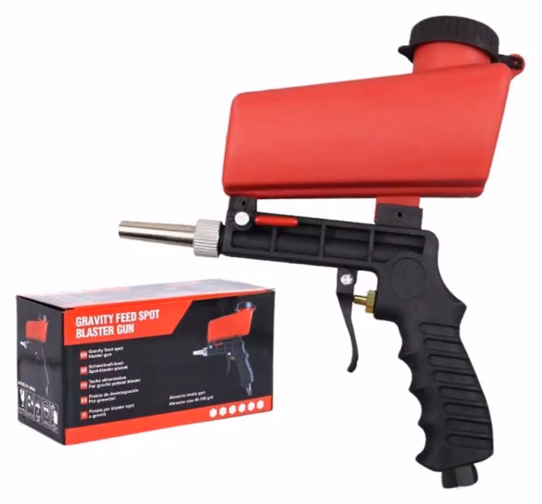 INF Pistola sabbiatrice pneumatica portatile 21lb, nylon e acciaio per auto