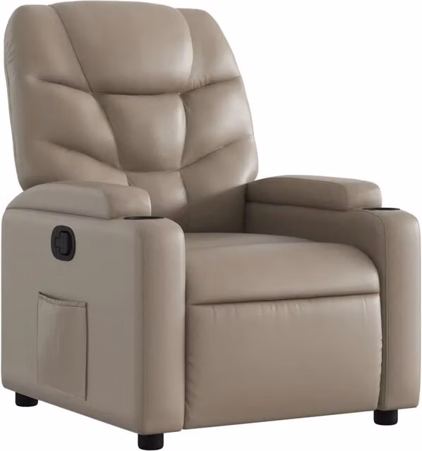 Poltrona | Sedia Relax Reclinabile Cappuccino in Similpelle