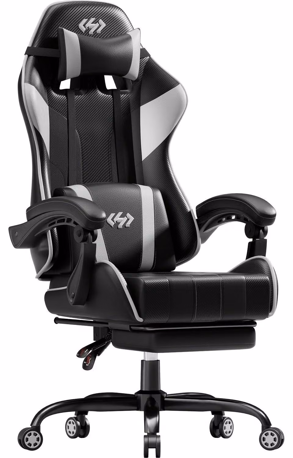 Sedia da gaming ergonomica e sedia da ufficio con schienale e poggiapiedi regolabili